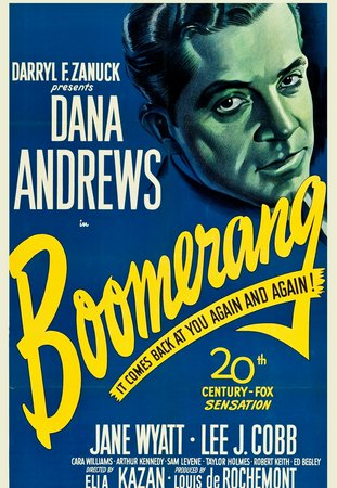 Bumerang, Reed Hadley,Jane Wyatt,Lee J. Cobb,Cara Williams,Arthur Kennedy,Taylor Holmes,Robert Keith,Ed Begley,Philip Coolidge,Bert Freed