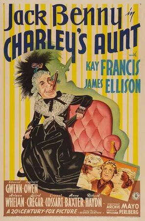 Charley's Aunt, Jack Benny,Kay Francis,Anne Baxter,James Ellison,Edmund Gwenn,Reginald Owen,Laird Cregar,Arleen Whelan,Richard Haydn,Ernest Cossart