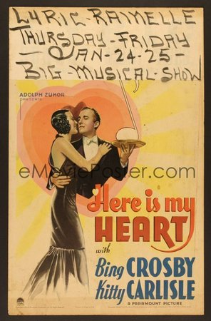 TUTAJ JEST MOJE SERCE, Kitty Carlisle Hart, Charles Arnt, Akim Tamiroff, William Frawley, Alison Skipworth, Arthur Houseman, Bing Crosby, Reginald Owen, Marian Mansfield, Cecilia Parker